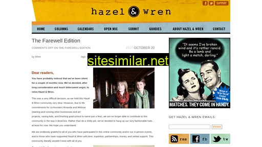 hazelandwren.com alternative sites