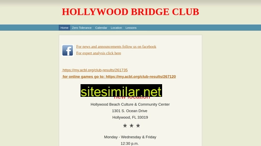 Hollywoodbridgeclub similar sites