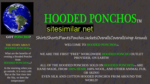 hoodedponchos.com alternative sites