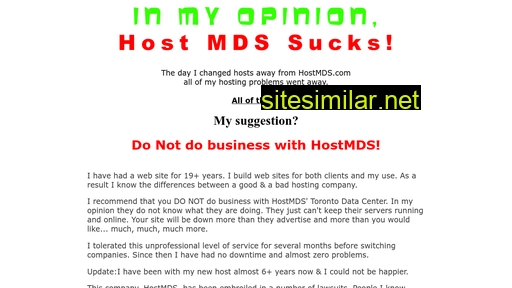 hostmdssucks.com alternative sites