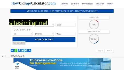 howoldagecalculator.com alternative sites