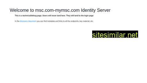 identityserver.msc.com alternative sites