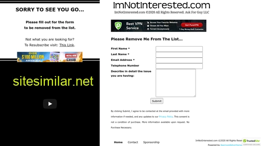 imnotinterested.com alternative sites
