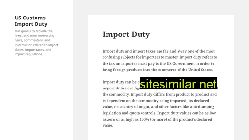 Import-duty similar sites