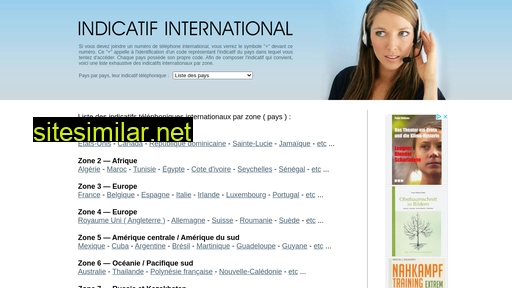 Indicatif-international similar sites