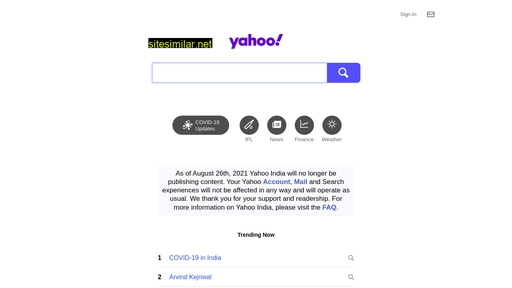 in.search.yahoo.com alternative sites