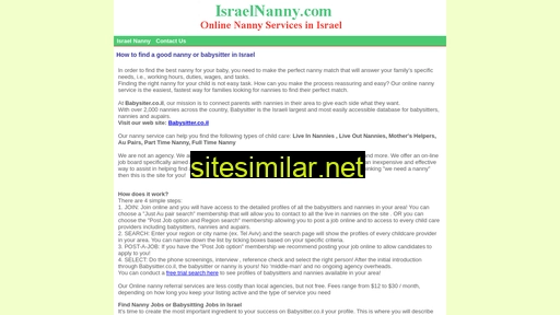 israelnanny.com alternative sites