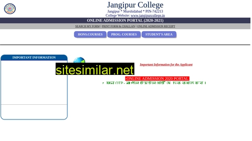 Jangipurcollegeonline similar sites