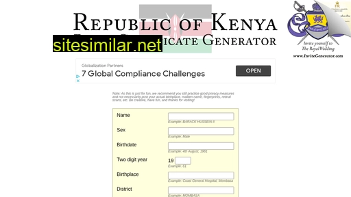 kenyanbirthcertificategenerator.com alternative sites