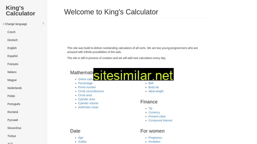 Kingscalculator similar sites