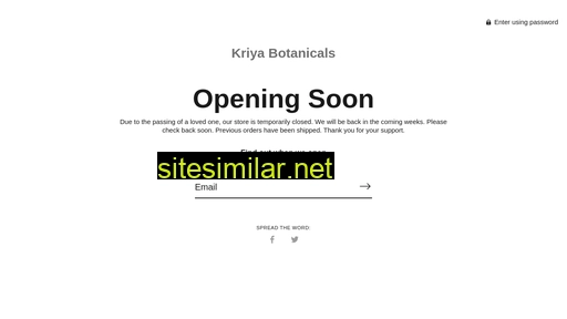 kriyabotanicals.com alternative sites