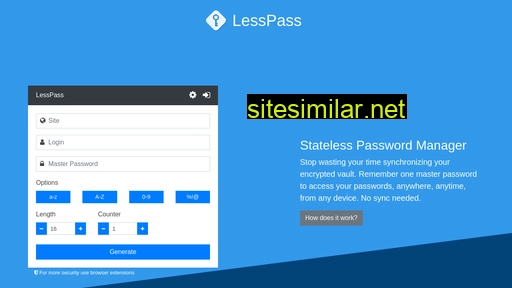 Lesspass similar sites