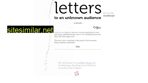 lettersunknown.com alternative sites