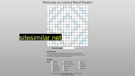 lexicalwordfinder.com alternative sites