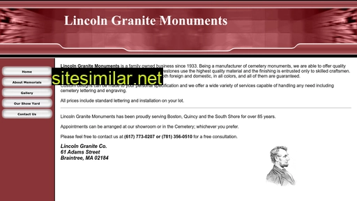 lincolngranitemonuments.com alternative sites