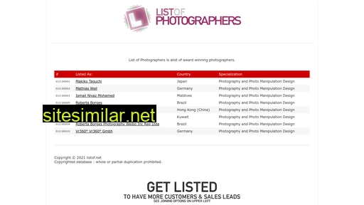 list-of-photographers.com alternative sites