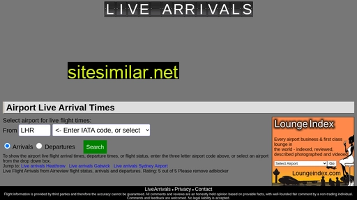 livearrivals.com alternative sites