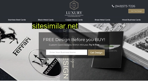 Luxurymetalcards similar sites