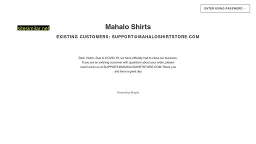 mahaloshirtstore.com alternative sites