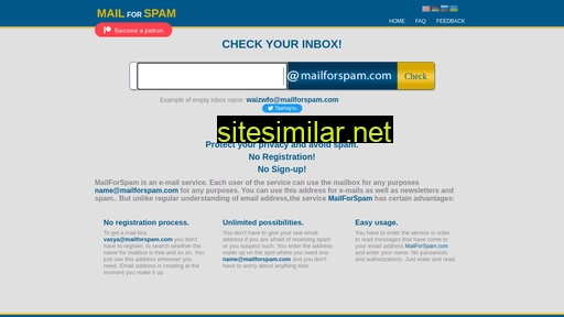 mailforspam.com alternative sites