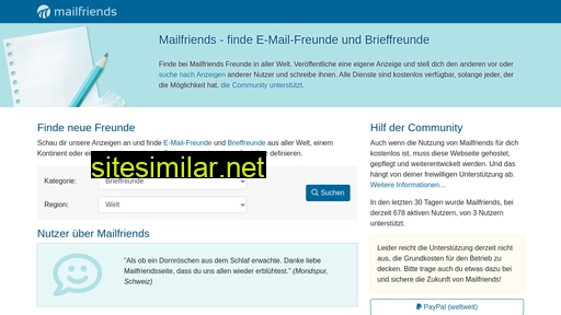 mailfriends.com alternative sites