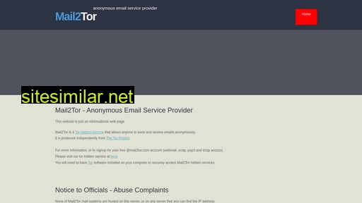 mail2tor.com alternative sites