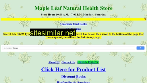 mapleleafnaturalhealth.com alternative sites