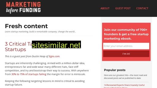 marketingbeforefunding.com alternative sites