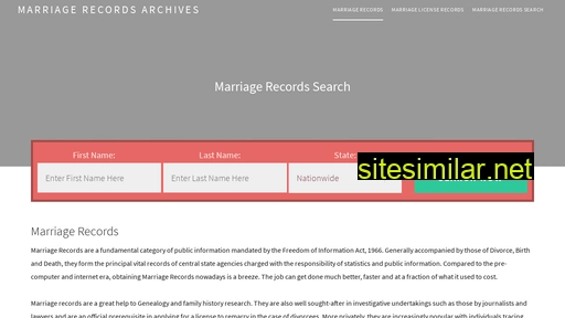 Marriagerecordsarchives similar sites