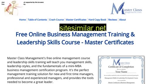 masterclassmanagement.com alternative sites
