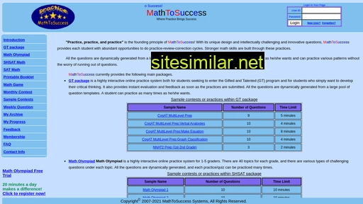 mathtosuccess.com alternative sites