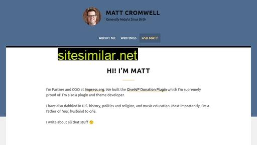 Mattcromwell similar sites