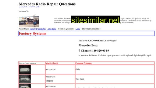 mercedesradiorepair.com alternative sites