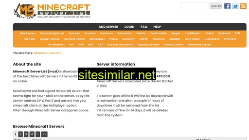 minecraft-server-list.com alternative sites