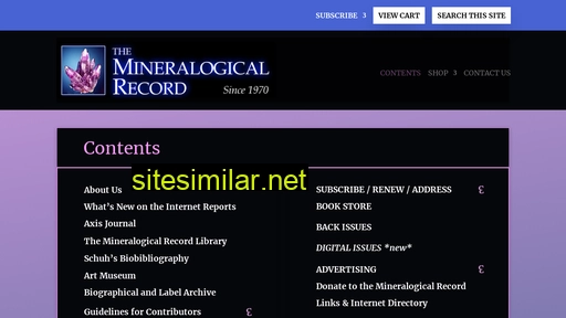 mineralogicalrecord.com alternative sites