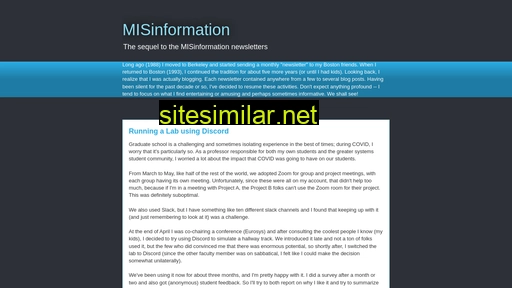 Mis-misinformation similar sites