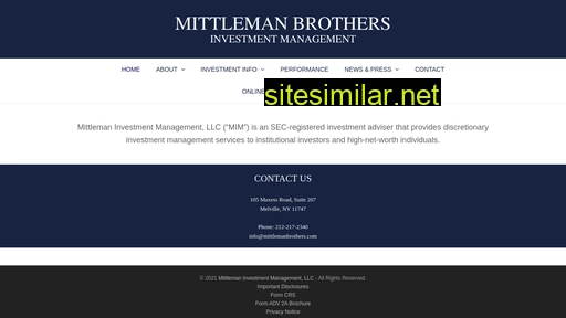 mittlemanbrothers.com alternative sites