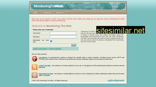 Monitoring-the-web similar sites