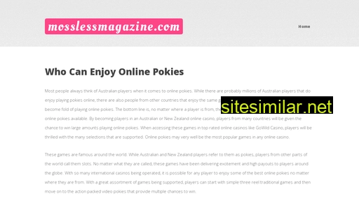 mosslessmagazine.com alternative sites