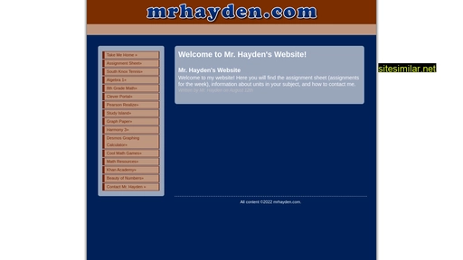 mrhayden.com alternative sites