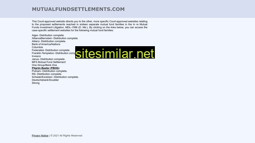 Mutualfundsclassactions similar sites