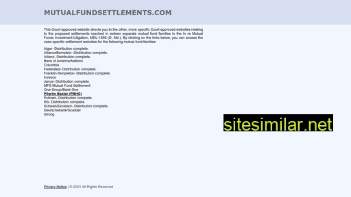 Mutualfundslitigationsettlements similar sites