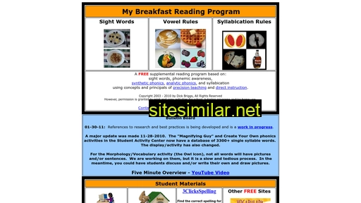 Mybreakfastreadingprogram similar sites