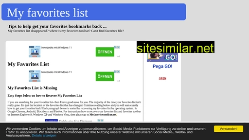 my-favorites-list.com alternative sites