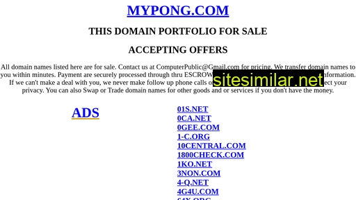 mypong.com alternative sites