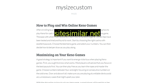 mysizecustom.com alternative sites