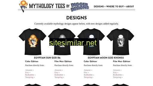 mythologytees.com alternative sites