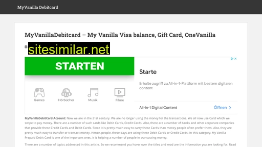 myvanilla-debitcard.com alternative sites