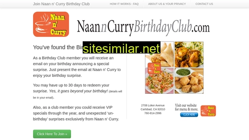 Naanncurrybirthdayclub similar sites