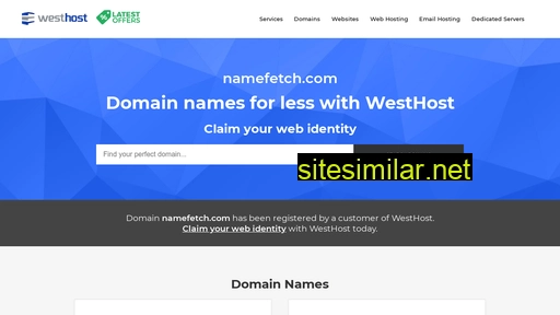 Namefetch similar sites